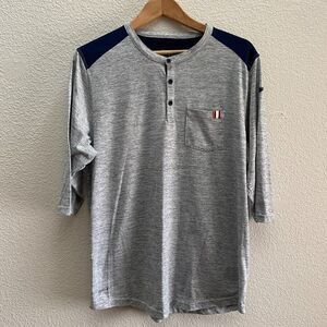 Denver Broncos Football Nike DRI-FIT Gray/Navy Performance Henley Shirt Large